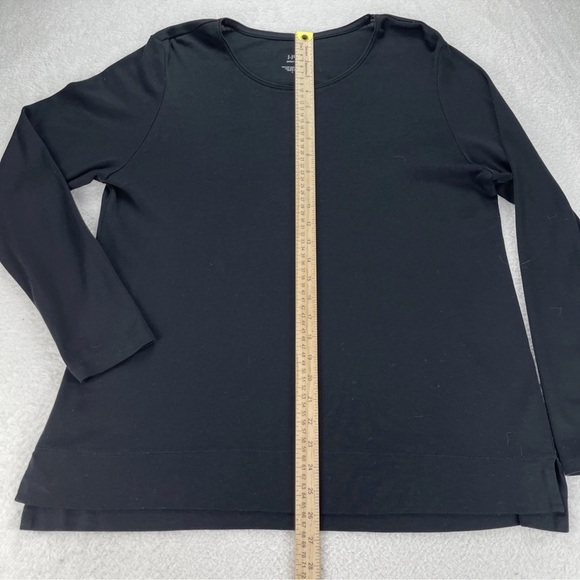 J.Jill Perfect Pima Black PULLOVER TUNIC TOP ~ SIZE L Pima Cotton Boho Lagenlook - Picture 7 of 9